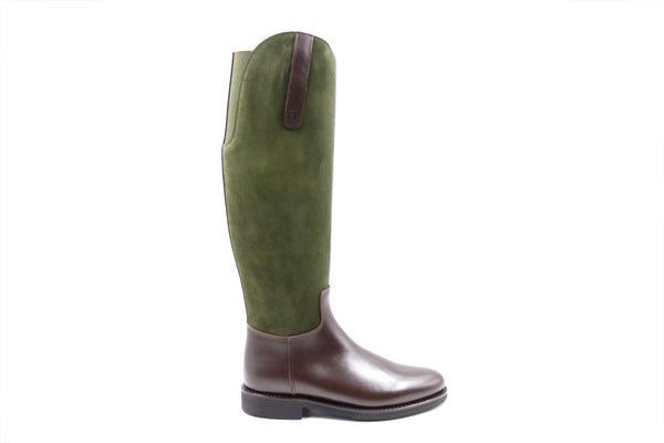 Lederstiefel - Marone/ Verde