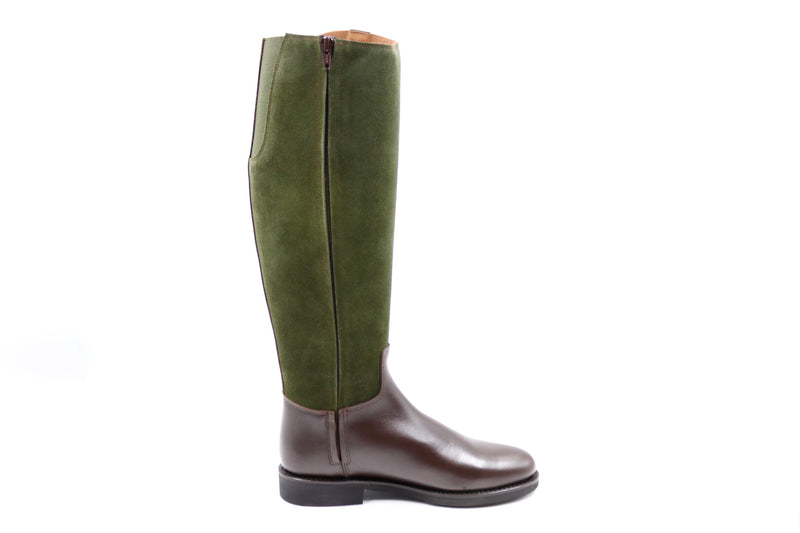 Lederstiefel - Marone/ Verde