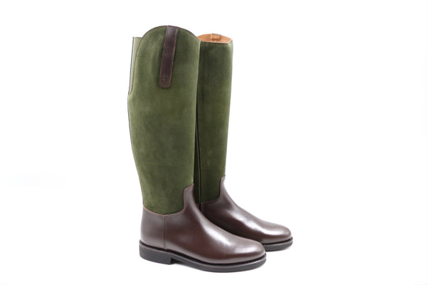 Lederstiefel - Marone/ Verde